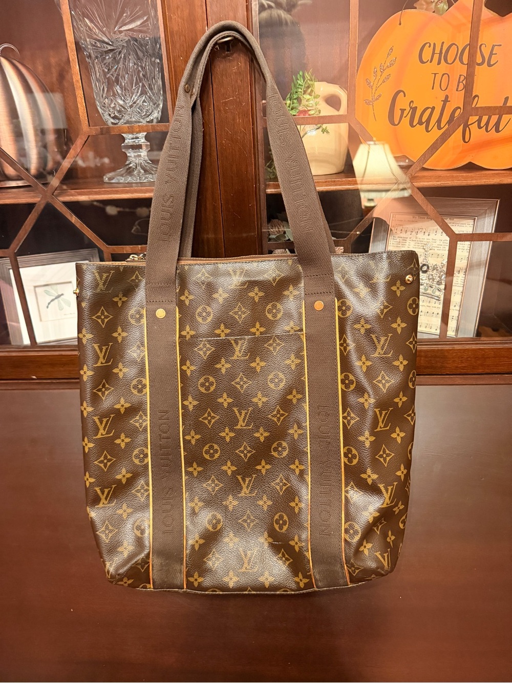Louis Vuitton Monogram Canvas Brown & Tan Tote